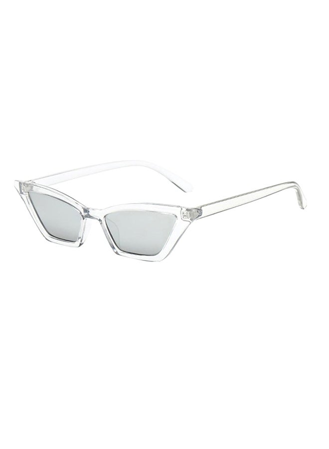 hikulity Women's UV Protection Cat Eye Sunglasses Clear/Silver  - Image 1