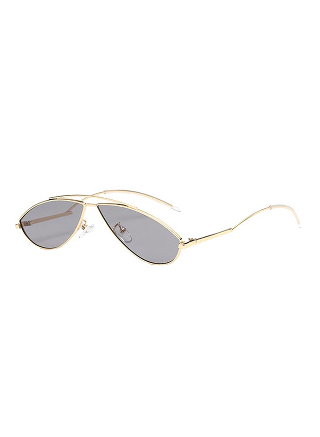 hikulity Women's UV Protection Oval Sunglasses Gold/Grey  - Image 1