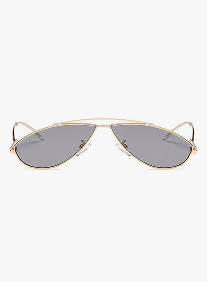 hikulity Women's UV Protection Oval Sunglasses Gold/Grey  - Image 2