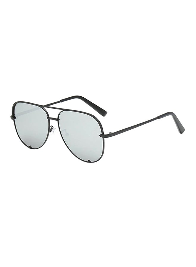 هيكوليتي نظارة شمسية بايلوت بعدسات واقية من الأشعة فوق البنفسجية بلون فضي/ أسود