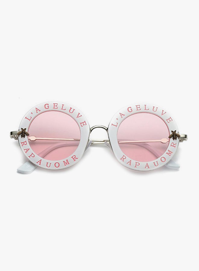 hikulity UV Protection Round Sunglasses Round Bee/White Pink  - Image 2