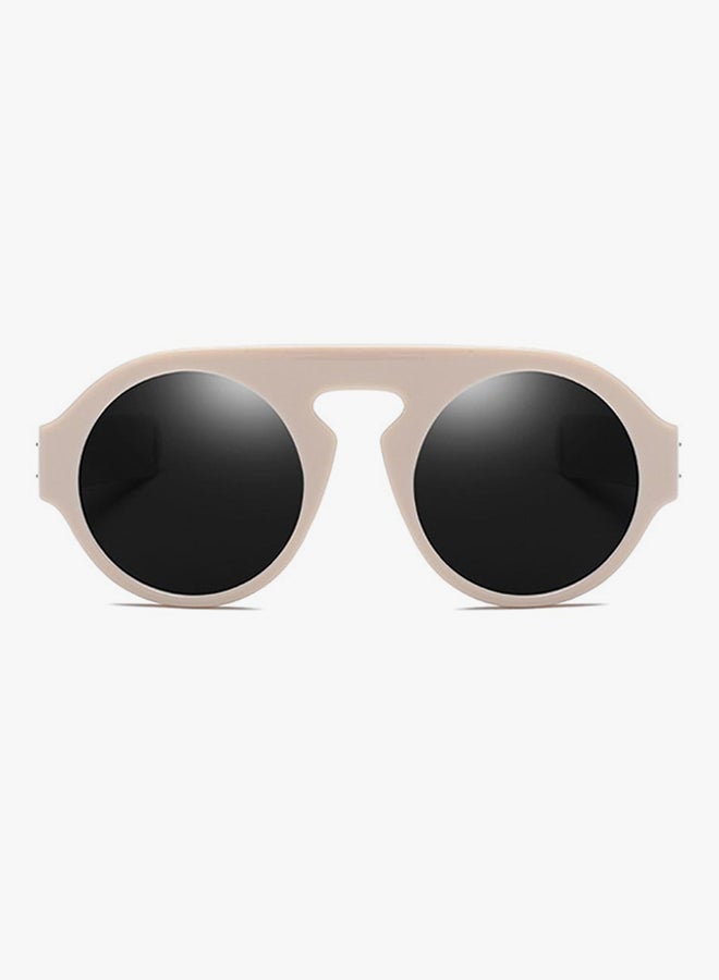 hikulity UV Protection Round Sunglasses Beige/Grey  - Image 2