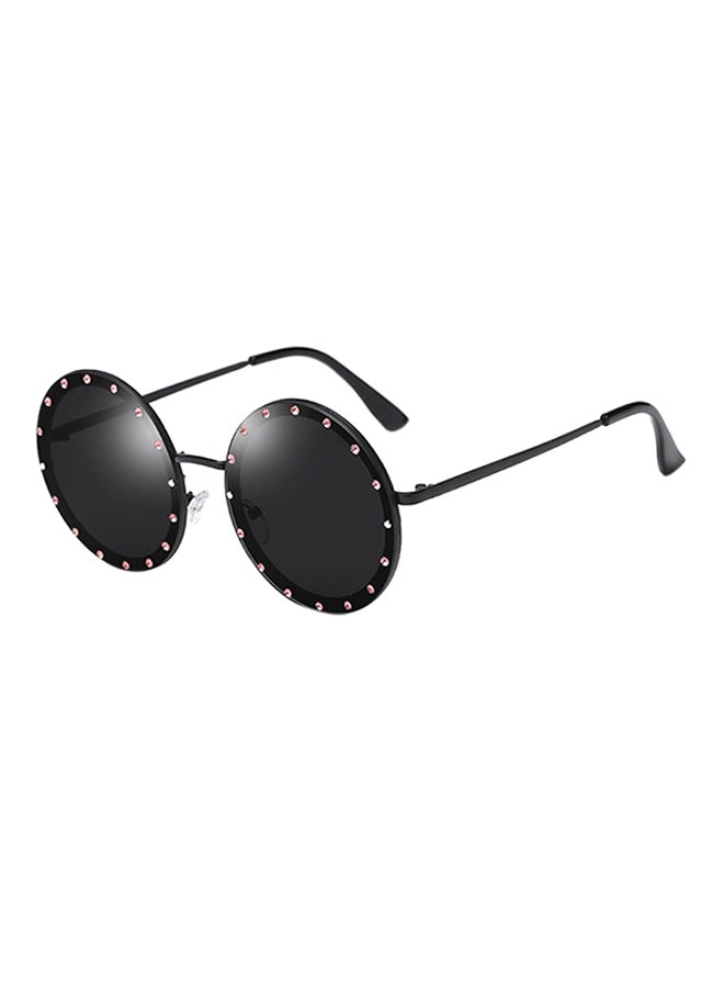 hikulity UV Protection Round Sunglasses Diamond/Black Grey 