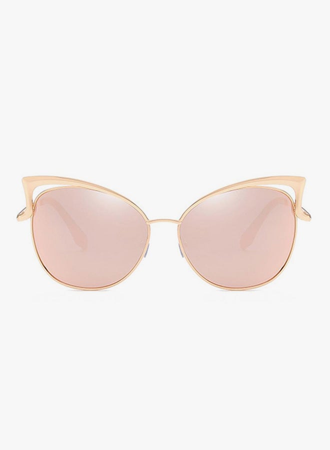 hikulity Women's UV Protection Cat Eye Sunglasses Gold/Pink  - Image 2