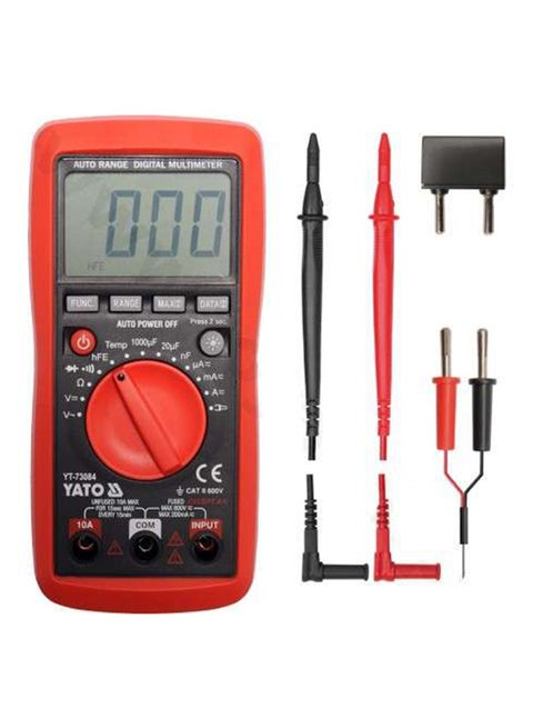 Auto Range Digital Multimeter Red 15centimeter