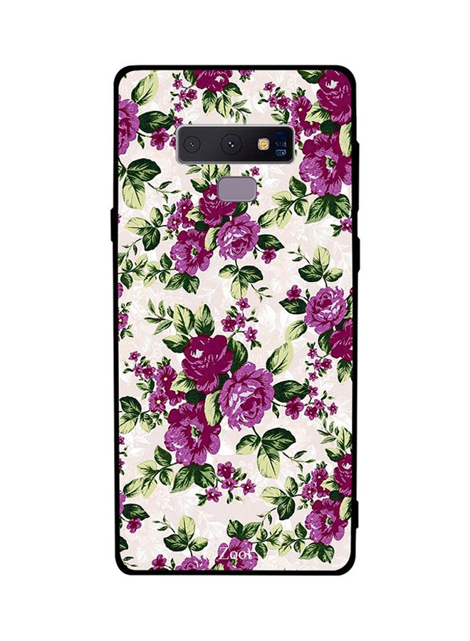 Zoot Thermoplastic Polyurethane Protective Case Cover For Samsung Galaxy Note 9 Dark Red Green Flowers