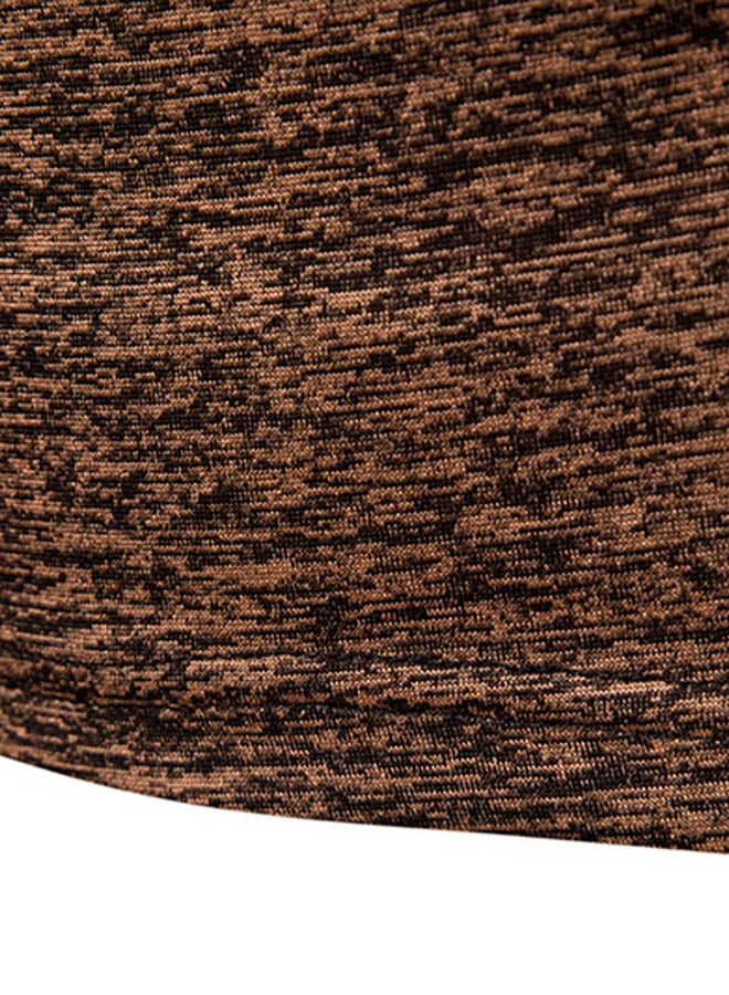 Generic - Polyester Round Neck T-shirt Coffee - Image 1