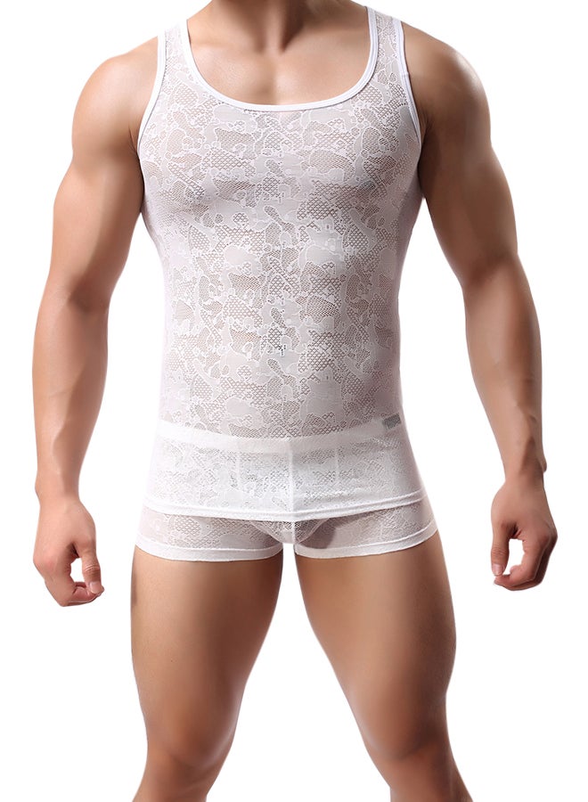 Lace Detailed Vest White  - Image 1