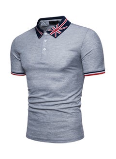 Short Sleeves Polo T-shirt Grey/Black/Red