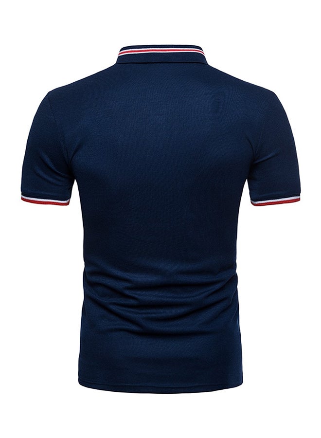 Generic - Short Sleeves Polo T-shirt Navy/Red/White - Image 1