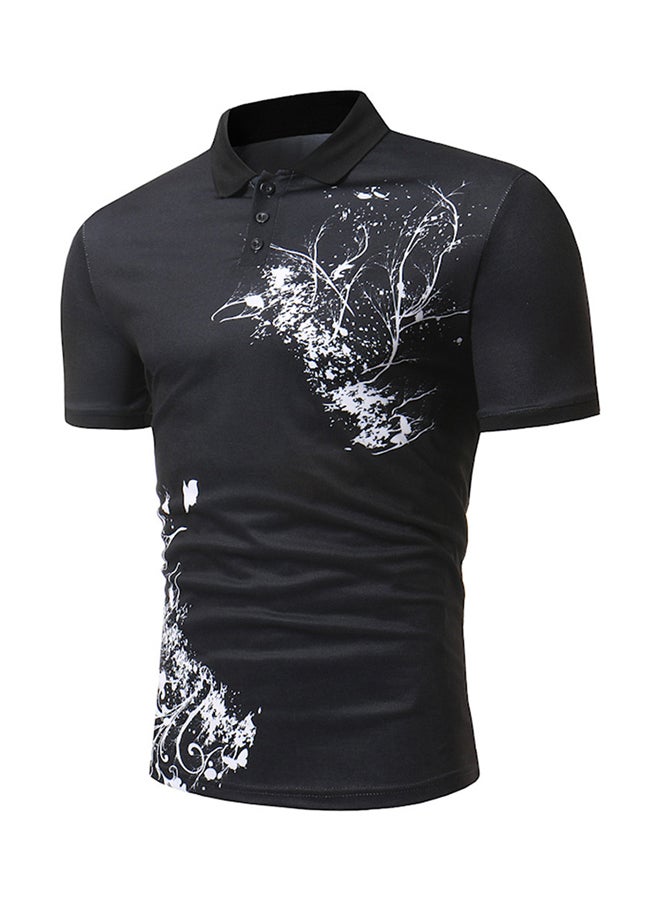 Short Sleeves Polo T-shirt Black/White  - Image 1