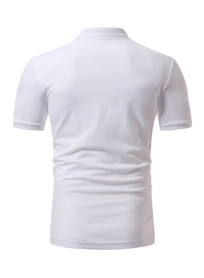 Short Sleeves Polo T-shirt White/Black - Image 2