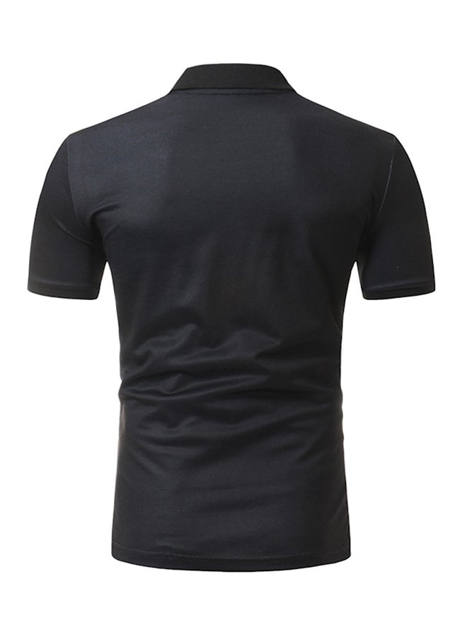 Short Sleeves Polo T-shirt Black/White  - Image 2