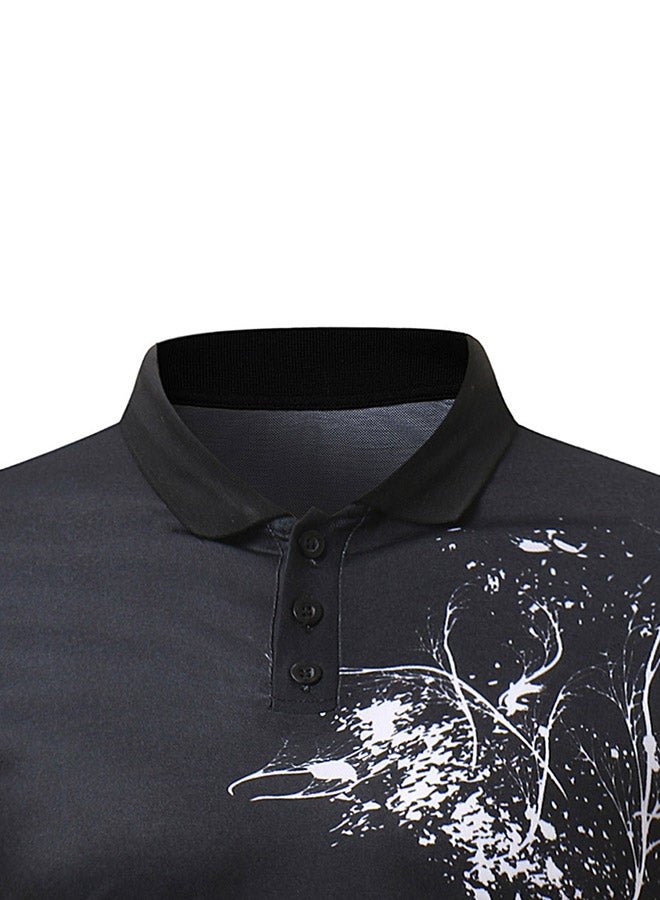 Short Sleeves Polo T-shirt Black/White  - Image 3
