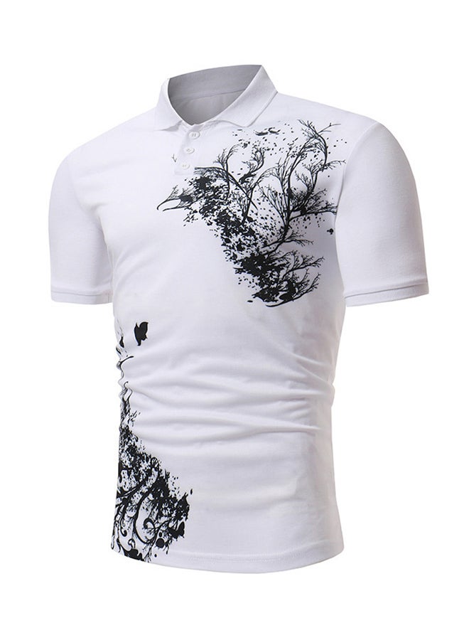Short Sleeves Polo T-shirt White/Black - Image 1
