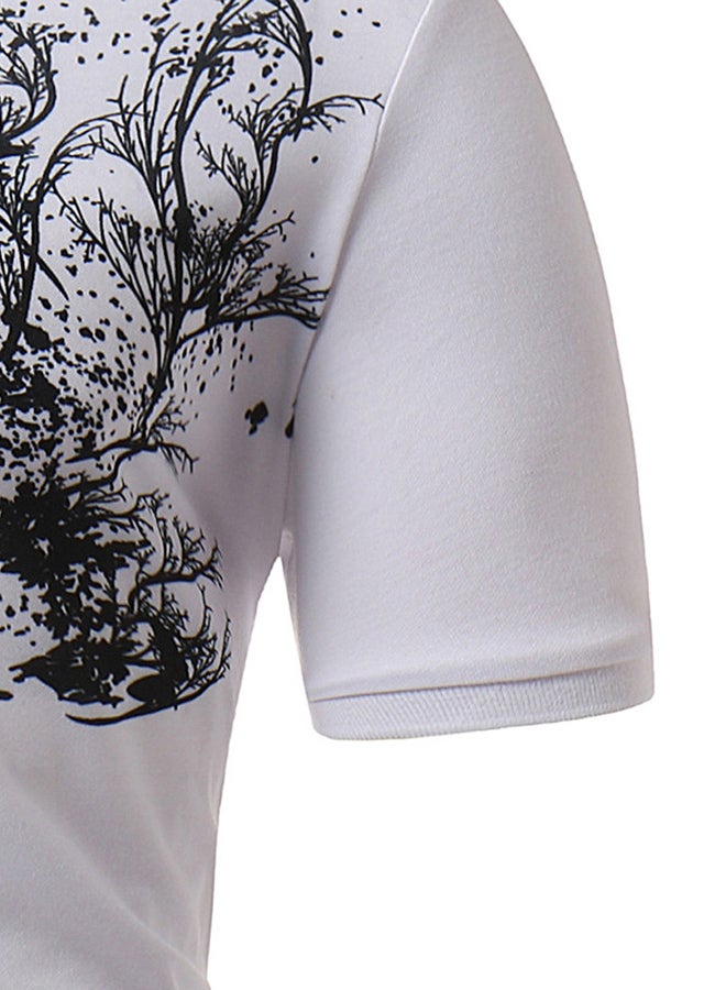 Short Sleeves Polo T-shirt White/Black - Image 3