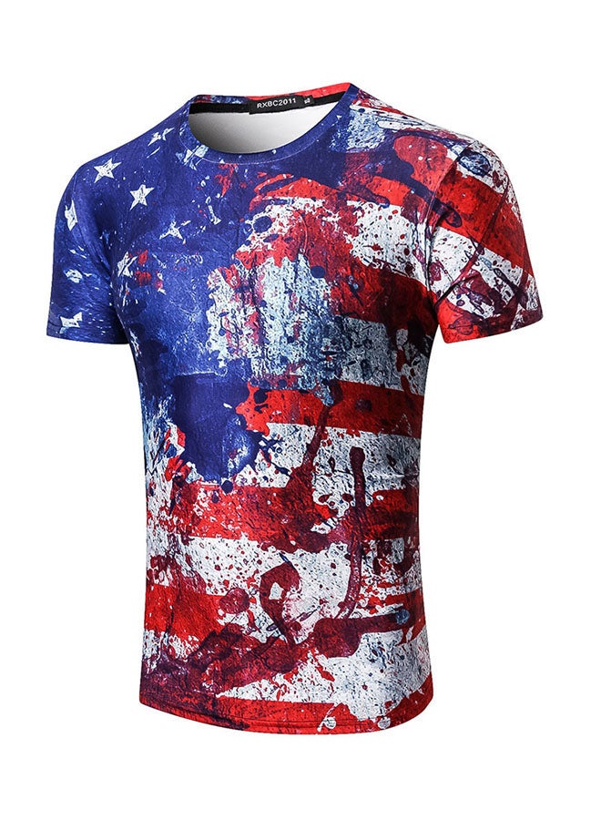 The Old Glory Splash-Ink 3D Printed T-shirt Red/Blue/White  - Image 1