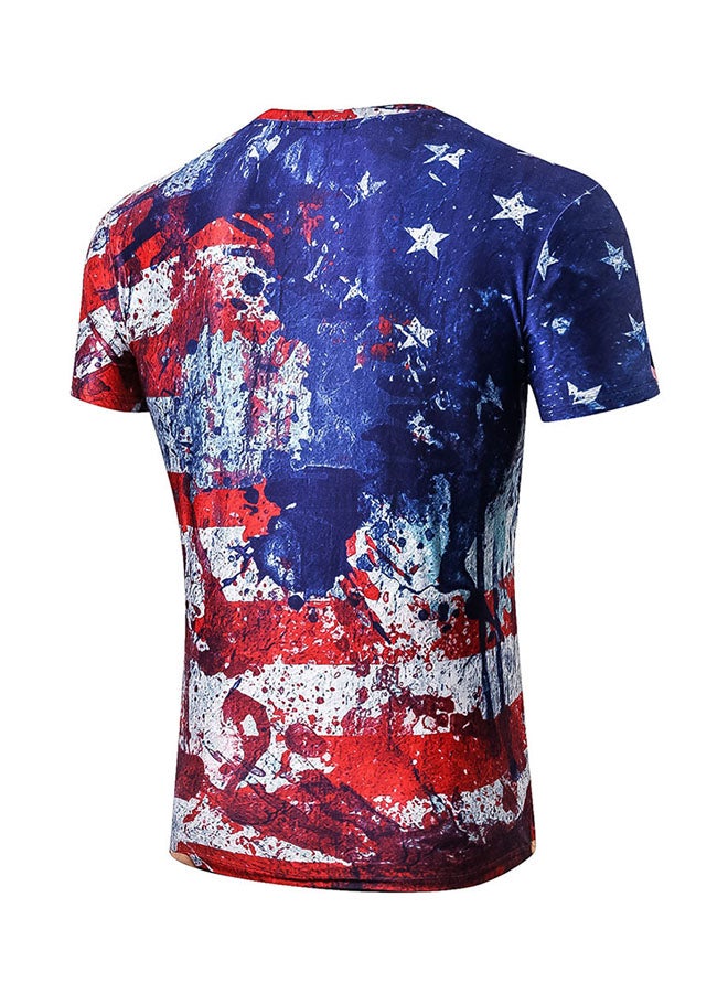 The Old Glory Splash-Ink 3D Printed T-shirt Red/Blue/White  - Image 2