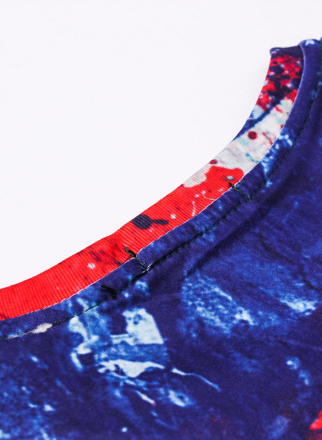 The Old Glory Splash-Ink 3D Printed T-shirt Red/Blue/White  - Image 3