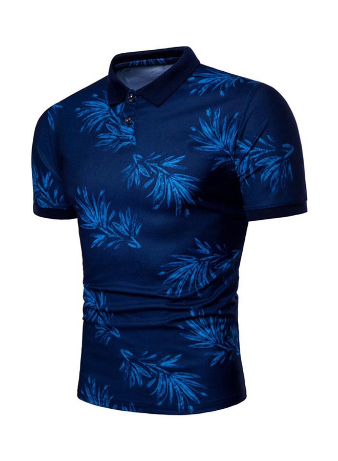 Printed Polo T-shirt Blue/Black - Image 1