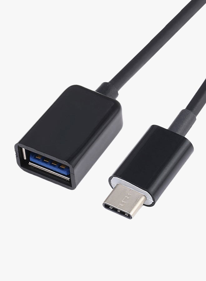 Type C Male To Type-A Female OTG Data Cable Black - Image 2