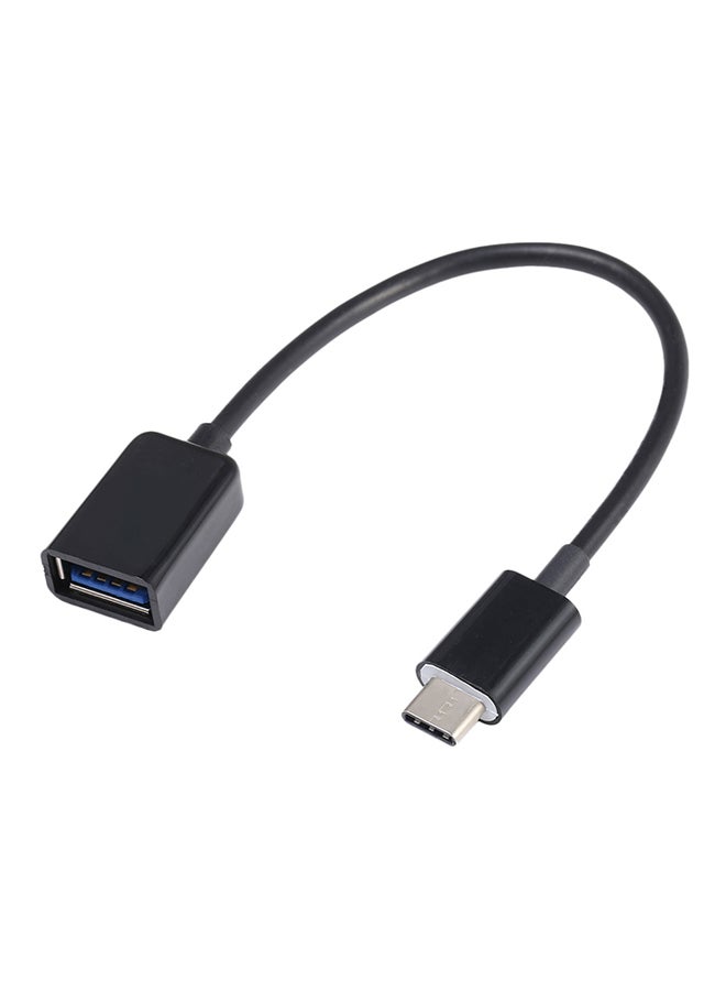 Type C Male To Type-A Female OTG Data Cable Black - Image 1