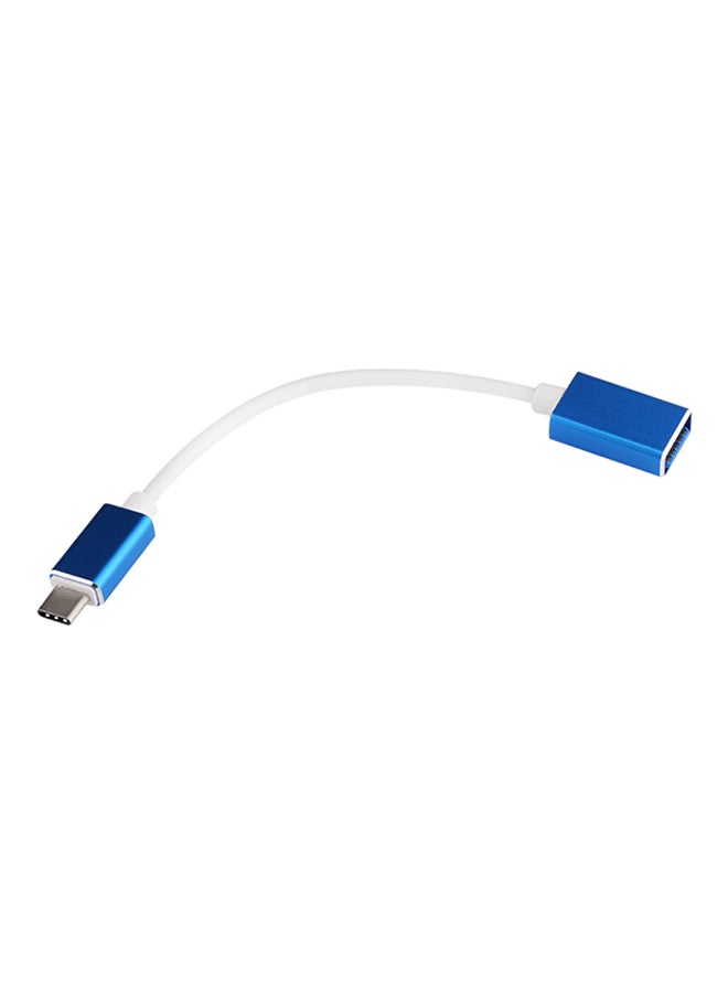 Type-C to USB 3.0 OTG Adapter Cable Blue/White - Image 1