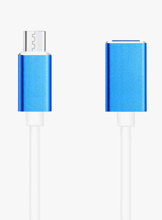 Type-C to USB 3.0 OTG Adapter Cable Blue/White - Image 2