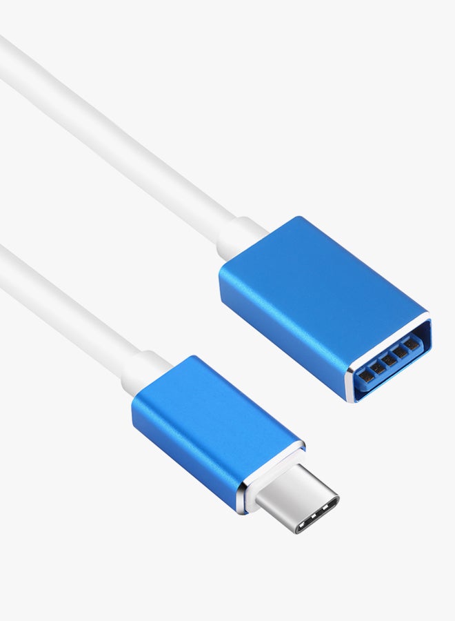 Type-C to USB 3.0 OTG Adapter Cable Blue/White - Image 3