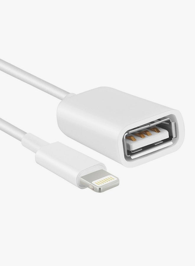 Lightening OTG Cable For Apple iPad/iPhone White