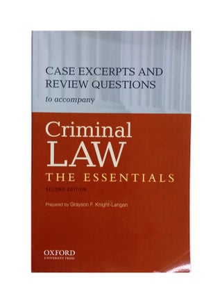 Criminal Law: Essentials Casebo Paperback English by Sue Titus Reid - 4/8/2013 - v1534507240/N16394964A_1