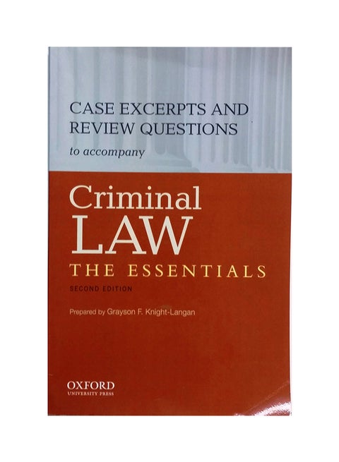 Criminal Law: Essentials Casebo Paperback English by Sue Titus Reid - 4/8/2013