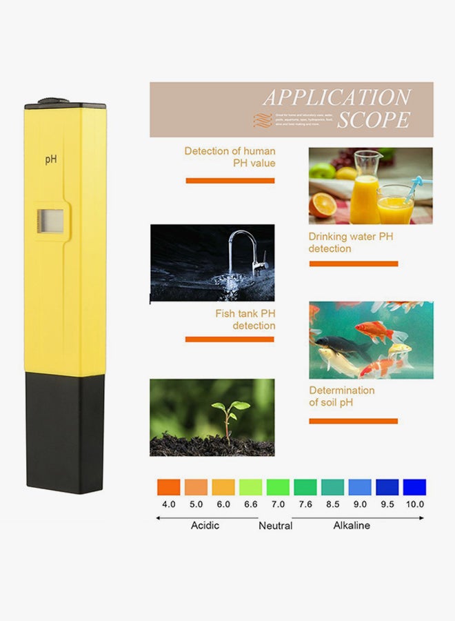 VANDER LIFE PH Meter Digital Tester Hydro Pen Yellow/Black  - Image 4