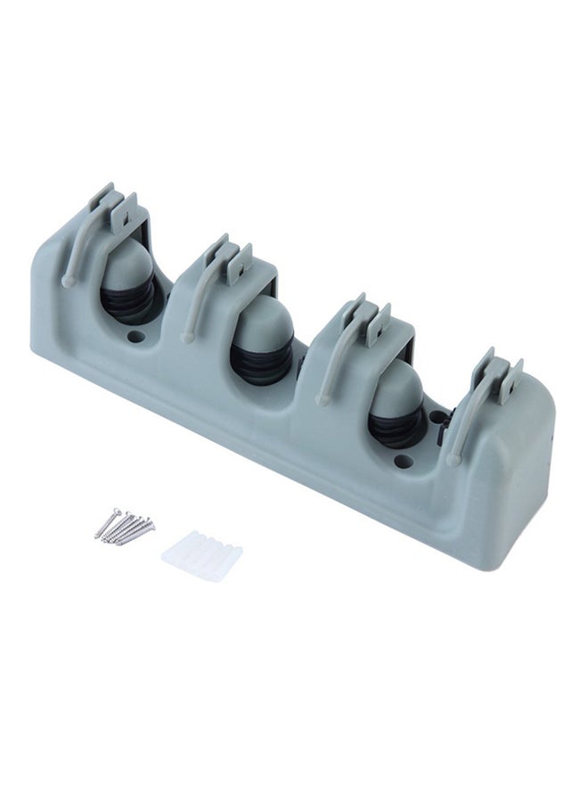 VANDER LIFE Plastic Wall Mounted Mop Organizer Grey - Image 1