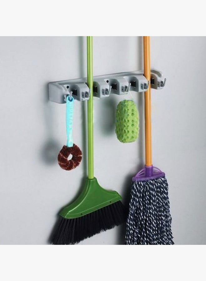 VANDER LIFE Plastic Wall Mounted Mop Organizer Grey - Image 3