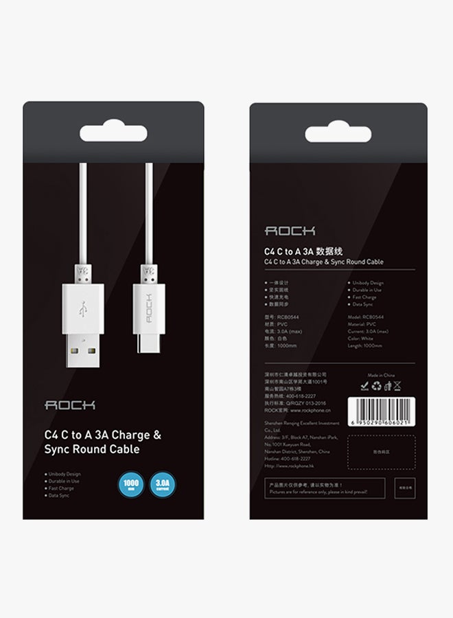 Tomtop USB Type-C Data Sync And Charging Cable White - Image 2