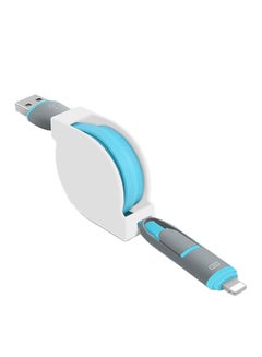 Tomtop 2-In-1 Data Sync Charging Cable White/Blue 
