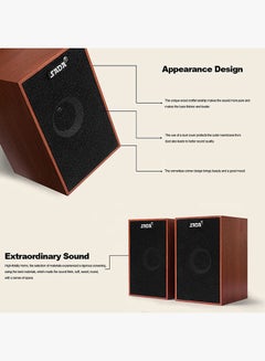 SADA Bass Stereo Wooden Combination Speaker Brown/Black  - Image 2