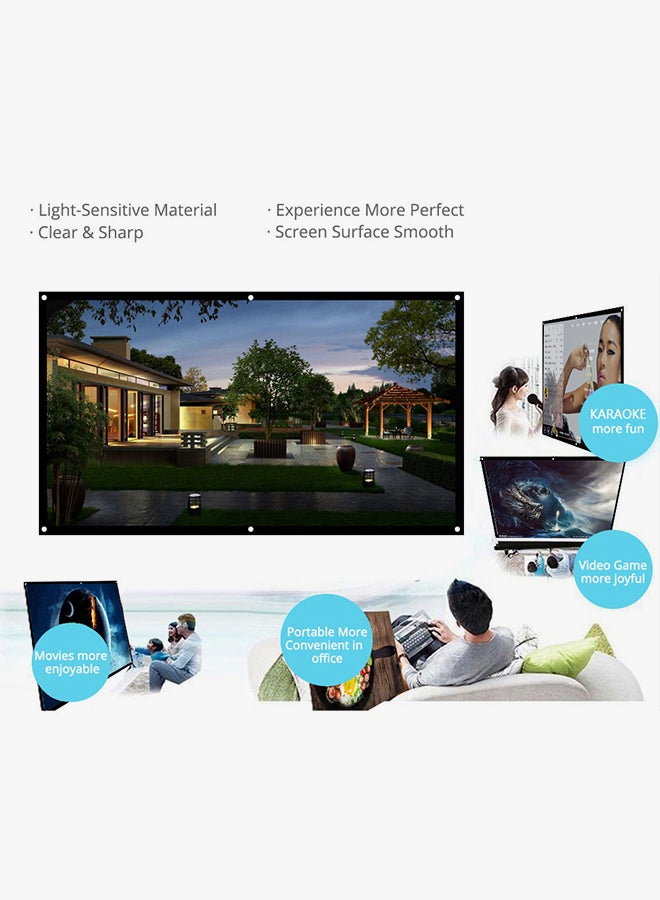 Generic - 100-Inch Foldable Projector HD Screen H100 White - Image 1
