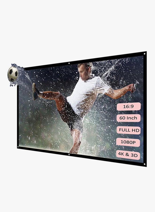 60-Inch Foldable Projector HD Screen H60 White  - Image 3