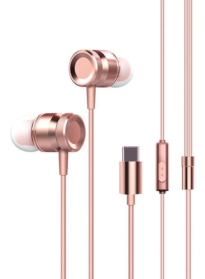 docooler Stereo In-Ear Earphone With Microphone Rose Gold 