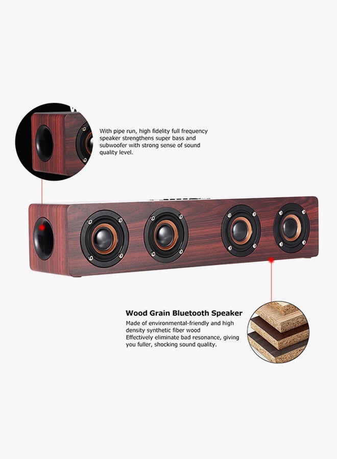 docooler Super Bass Subwoofer Bluetooth Speaker With Microphone Brown/Black  - Image 3