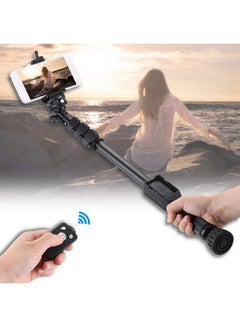 Yunteng Extendable Selfie Stick With Wireless Remote Controller Black 