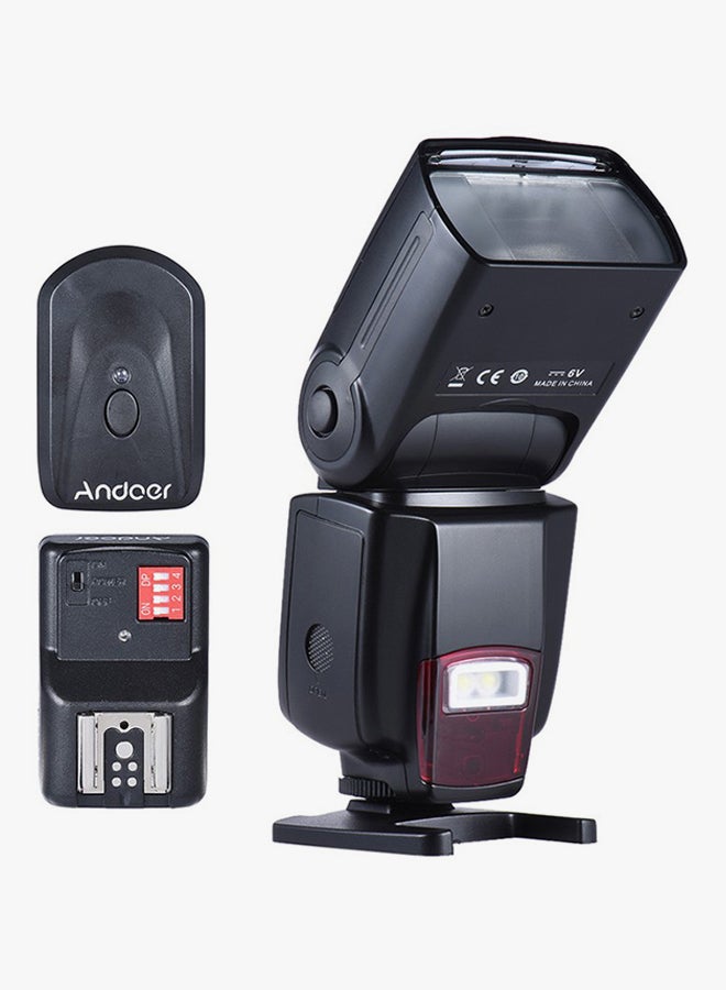 ANDOER Universal Flash Speedlite On-Camera With Adjustable LED Fill Light Black  - Image 2