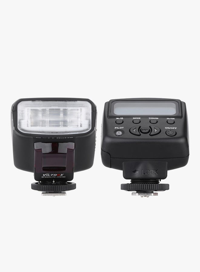 LCD E-TTL On-Camera Slave Speedlite Flash Light Black