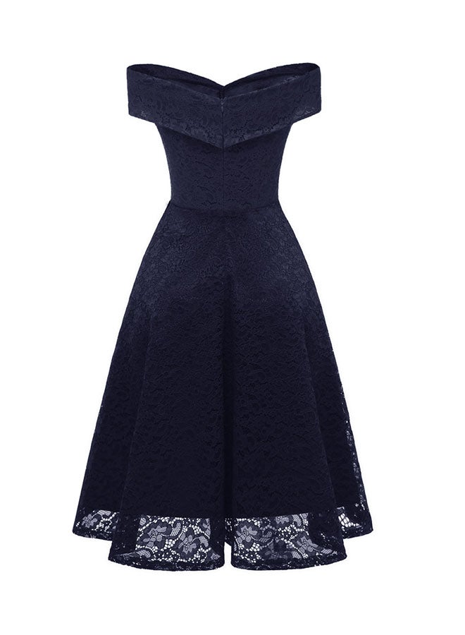 Sleeveless Lace A-Line Cocktail Dress L36134-3 Dark Blue - Image 2