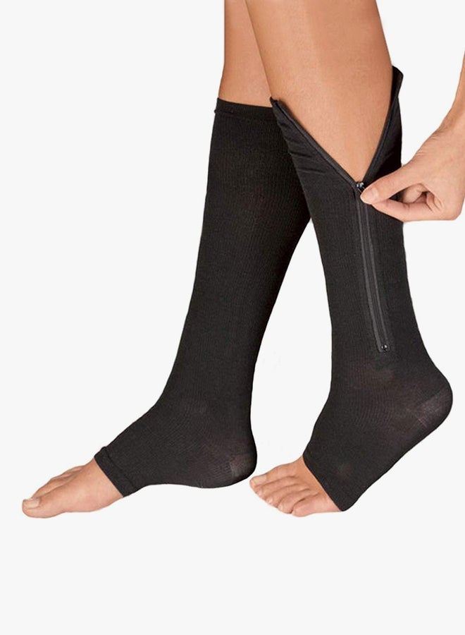 Generic 1 Pair Zip Sox Compression Socks EGB0340 Black  - Image 2