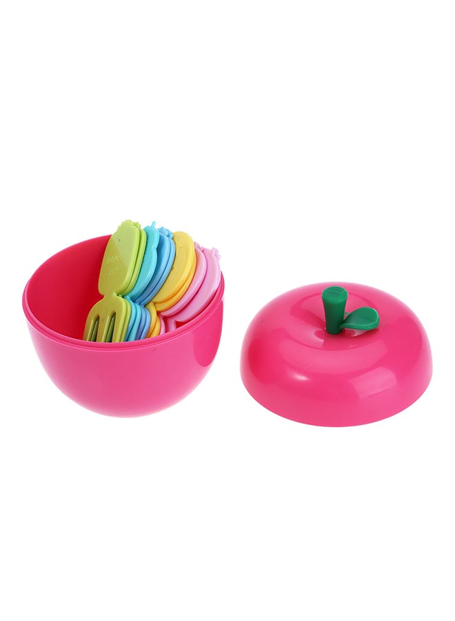 طقم شوك الفاكهة من 10 قطع متعدد الألوان