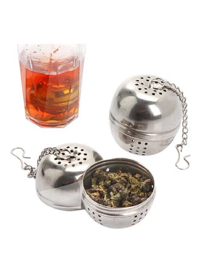 Stainless Steel Spice Jar And Tea Filter Silver 