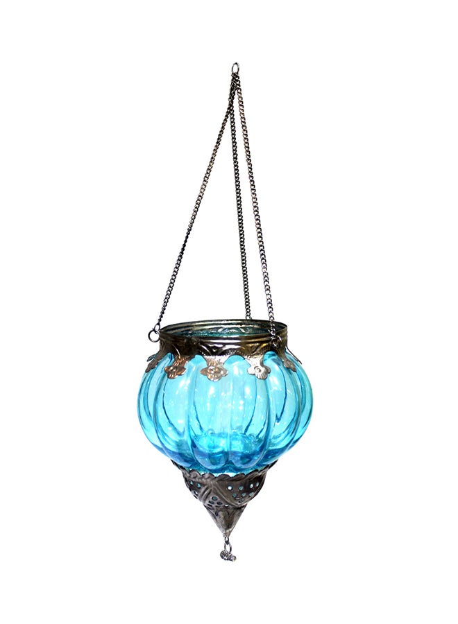 Antique Museum Hanging Candle Lamp Blue/Silver 17cm  - Image 1